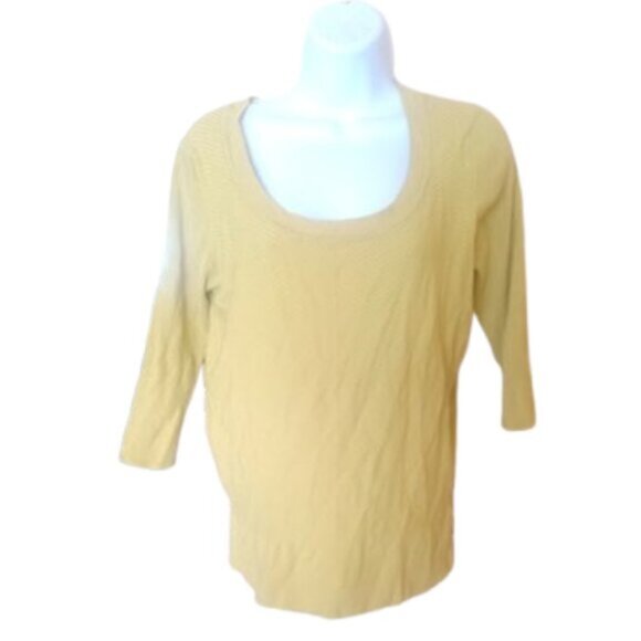 LE CHATEAU Yellow - Green (Chartreuse) Light Weight Sweater or Top Size Medium - Picture 2 of 6